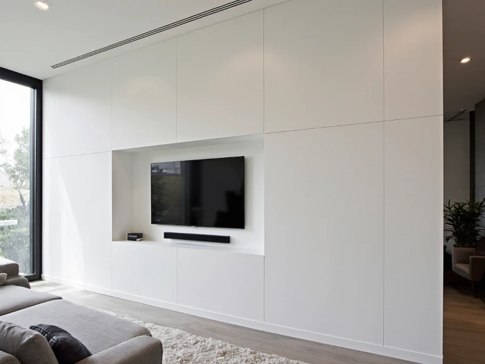 Tramezzo alto spessore in cartongesso con struttura più profonda per contenere canalizzazioni, impianti o elementi tecnici